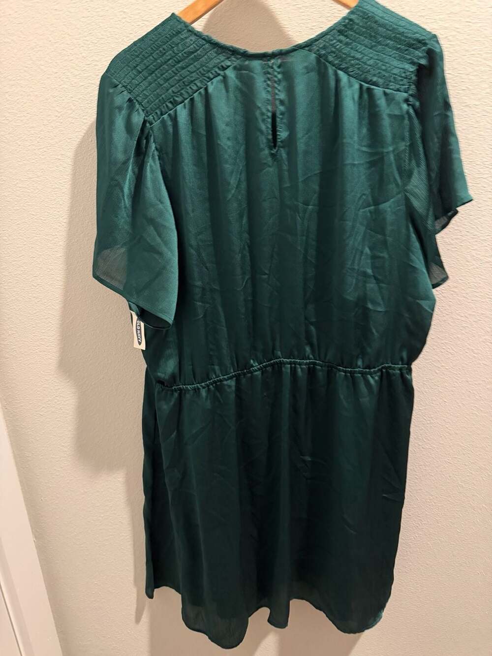 Old Navy Women's Green Smocked Shoulder Short Sleeve Dress XXL - Picture 5 of 10